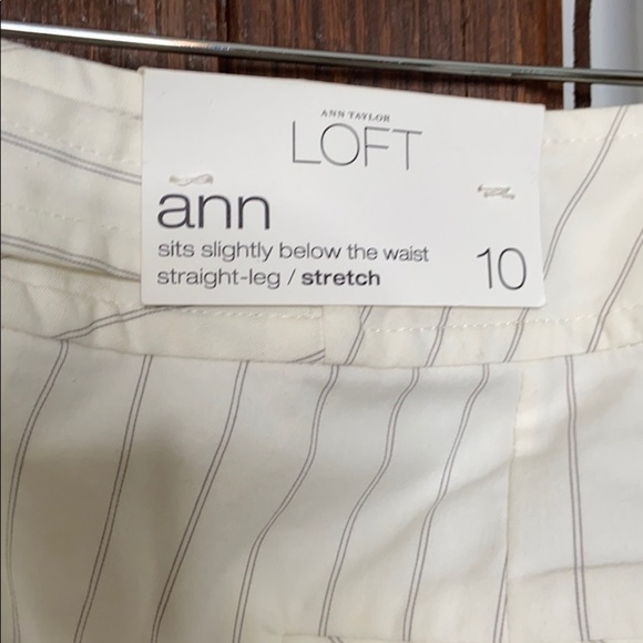 LOFT WHITE PINSTRIPE BLAZER SZ 8 & ANN PANTS 10‎ - Picture 7 of 11